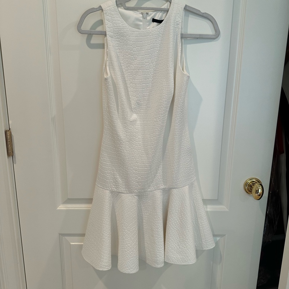 Jay Godfrey Gibson Croc Embossed White dress